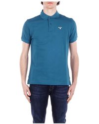 Barbour - Tops ,Blauw ,Katoen Blauwe Polo T-Shirts En Polos - Lyst