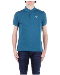 Barbour - Tops ,Blauw ,Katoen Blauwe Polo T-Shirts En Polos - Lyst