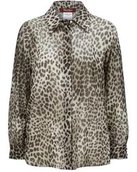 Max Mara - Overhemden ,Bruin ,Leopard Print Shirt Valzer Style - Lyst