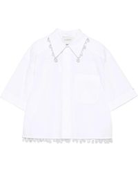 Sportmax - Overhemden ,Wit ,Katoen Sport Max Shirts Wit - Lyst
