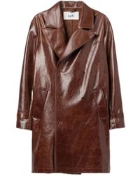 Séfr - Tumbled leather double breasted coat - Lyst
