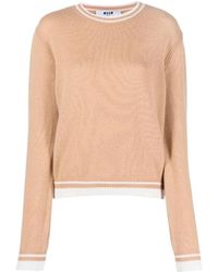 MSGM - R pullover mit kontrastkanten - Lyst