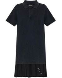 Balenciaga - Kleedjes ,Zwart ,Katoen Jurk Met Logo - Lyst