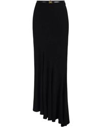 Elisabetta Franchi - Rokken ,Zwart ,Polyester Maxi Rok - Lyst
