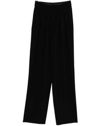 Emporio Armani - Zwarte Broek Met Elastische Tailleband En Zijzakken - Lyst