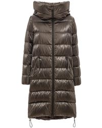 Herno - Lange wattierte parka mit kapuze - Lyst