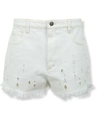 Isabel Marant - Korte Broeken ,Wit ,Katoen Aecia Shorts - Lyst