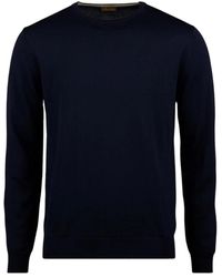 Stenströms - Truien & Vesten ,Blauw ,Wol Merino Wollen Trui Met Ronde Hals - Lyst