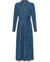 Seventy - Denim-Chemisier-Kleid Mit Gürtel - Lyst