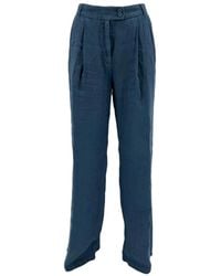 120% Lino - Wide Trousers - Lyst