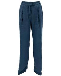120% Lino - Wide trousers - Lyst