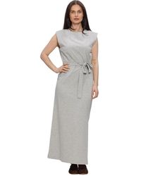 SELECTED - Kleedjes ,Grijs ,Katoen Slfhalley Sl Ankle Dress - Lyst