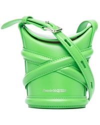 McQueen - Tassen ,Groen ,Leer Luxe Groene Curve Bucket Tas - Lyst