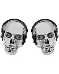 Paul Smith - Accessoires ,Grijs ,Skull With Headphones Cufflinks - Lyst