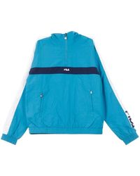 Fila - Fitness ,Blauw ,June Anorak Wind Breaker - Lyst