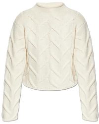 FRAME - The Cable Funnel Sweater - Lyst