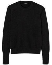 JOSEPH - Truien & Vesten ,Zwart ,Wol Lichte Pure Cashmere Ronde Hals Trui - Lyst