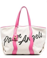 Palm Angels - Borsa tote in tela con finiture in pelle - Lyst