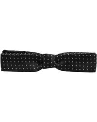 Dolce & Gabbana - Black White Polka Dot Adjustable Neck Papillon Bow Tie - Lyst