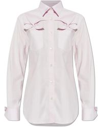 Moschino - Overhemden ,Roze ,Katoen Shirt Met Decoratieve Strikken - Lyst