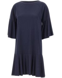 Kaos - Kleedjes ,Blauw ,Flared Ruffle-Hem Short Dress - Lyst