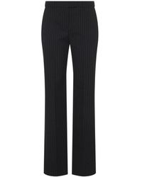 McQueen - Broeken ,Zwart ,Wol Nauwsluitende Gestreepte Pantalon - Lyst