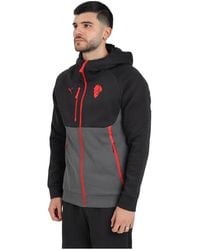 PUMA - Zwarte Zip Sweater Milan Tech - Lyst