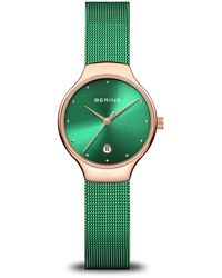 Bering - Accessoires ,Groen ,Dameshorloge Cassic Collection Roestvrijstalen Armband En Saffierglas Groene Verlichting 13326-868 - Lyst