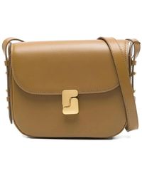 Soeur - Braune Leder-Schultertasche Mit Nieten - Lyst