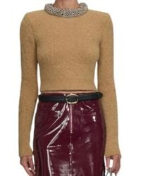 Self-Portrait - Truien & Vesten ,Bruin ,Ronde Hals Gebreid - Lyst