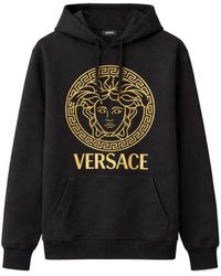 Versace - Hoodies & Sweatvesten ,Zwart ,Katoen Medusa Logo Hoodie - Lyst