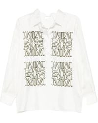 Max Mara - Overhemden ,Wit ,Filtro Zijden Blouse - Lyst