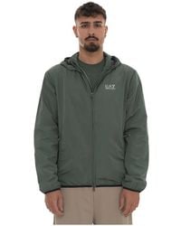 EA7 - Core Hooded Bomber Jacket - Lyst