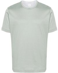 Eleventy - T-shirt in cotone a strati verde salvia - Lyst
