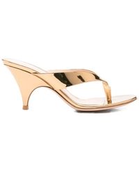 Gianvito Rossi - Schoenen ,Geel ,Leer Zijden Sandalen - Lyst