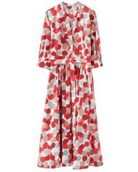 ROSSO35 - Hemd-Kleid Mit Gürtel Und 3/4-Ärmel - Lyst