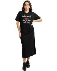 Gaelle Paris - Lange Jersey Jurk Met Ronde Hals - Lyst