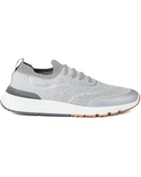 Brunello Cucinelli - Techno Cotton Knit Sneakers Runners - Lyst