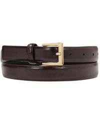Kazar - Accessoires ,Bruin ,Leer Smalle Bruine Riem Met Gouden Gesp - Lyst