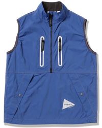 Gramicci - Jassen ,Blauw ,Nylon Blauwe Geborstelde Nylon Vest - Lyst