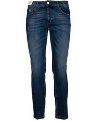Entre Amis - Dunkle denim kurze jeans mit abrieb - Lyst