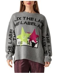 Alix The Label - Grauer Damen Strickpullover Stilvoller Komfort - Lyst