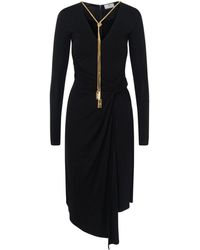 Elisabetta Franchi - Elegante Zwarte Jurk Voor Vrouwen - Lyst