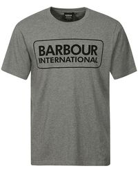 Barbour - Graues logo t-shirt kurzarm baumwolle - Lyst