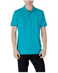 HUGO - Klassisches Baumwoll-Poloshirt Türkis - Lyst
