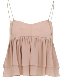 Chloé - Sleeveless Ruffle Top - Lyst