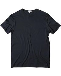 Sunspel - Tops ,Blauw ,Katoen Classic T-Shirt - Lyst