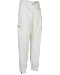 Eleventy - Broeken ,Wit ,Katoen Cargo Broek Met Rits - Lyst