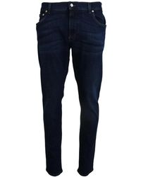 Dolce & Gabbana - Jeans skinny in denim di cotone blu scuro - Lyst