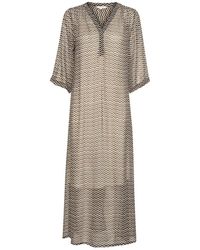 Part Two - Kleedjes ,Veelkleurig ,Zwart Zig Zag Print Jurk - Lyst